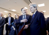 Paolo Gentiloni, Presidente del Consiglio dei ministri della Repubblica Italiana e Alfonso Fuggetta, CEO di Cefriel, all'inaugurazione della nuova sede Cefriel in viale Sarca a Milano