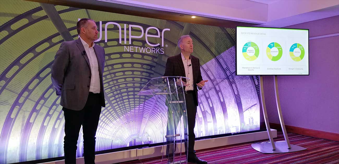 Mike Marcellin Cmo di Juniper Networks e Marcus Jewell, executive VP & chief sales officer di Juniper Networks - Juniper NXTWORK Emea 2019 - Londra, 3-4 dicembre