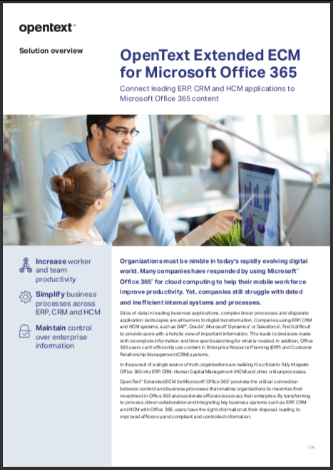 OpenText Extended ECM for Microsoft Office 365