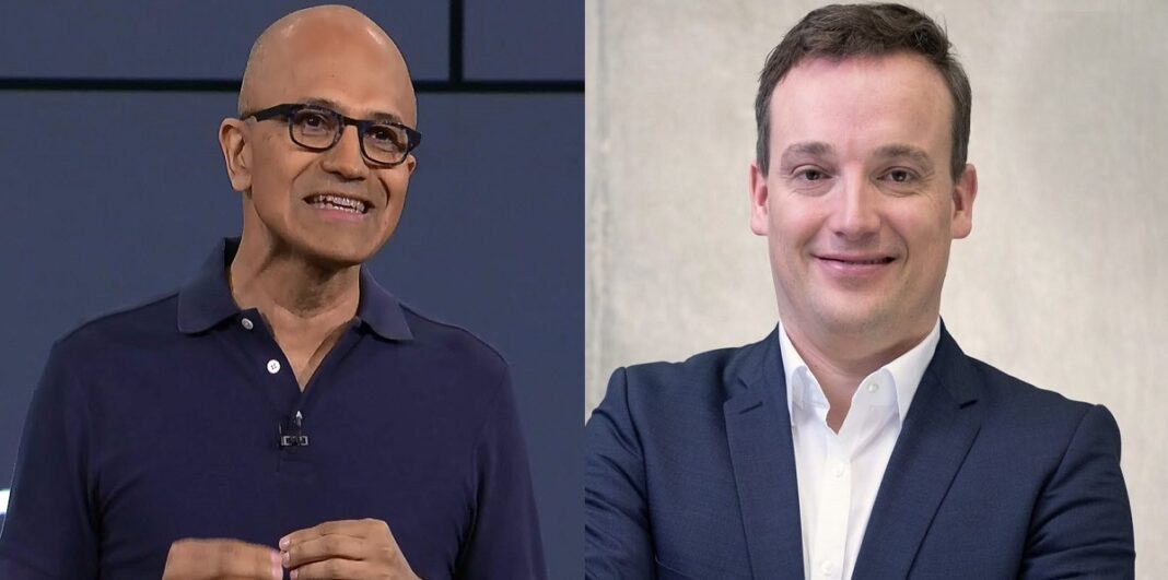Satya Nadella Microsoft e Christian Klein Sap