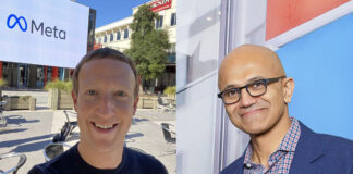 Mark Zuckerberg, Ceo di Meta e Satya Nadella, Ceo di Microsoft