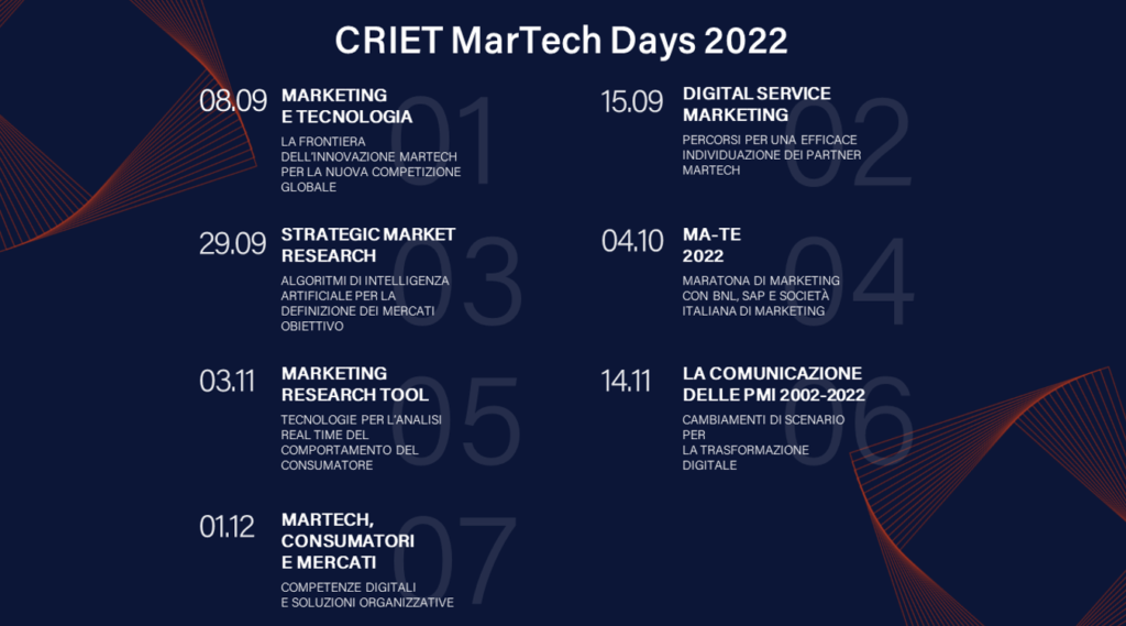 Calendario MarTech Days 2022