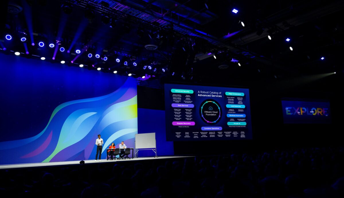 Vmware Explore 2024, un momento dei keynote di Las Vegas