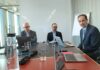 Emanuele Corbetta, Head of Life Sciences di Ntt Data Italia, Saverio D’Amico,, Ceo e co-founder di Train e Matteo Della Porta, Cso e co-founder di Train e Head of Leukemia Unit di Humanitas