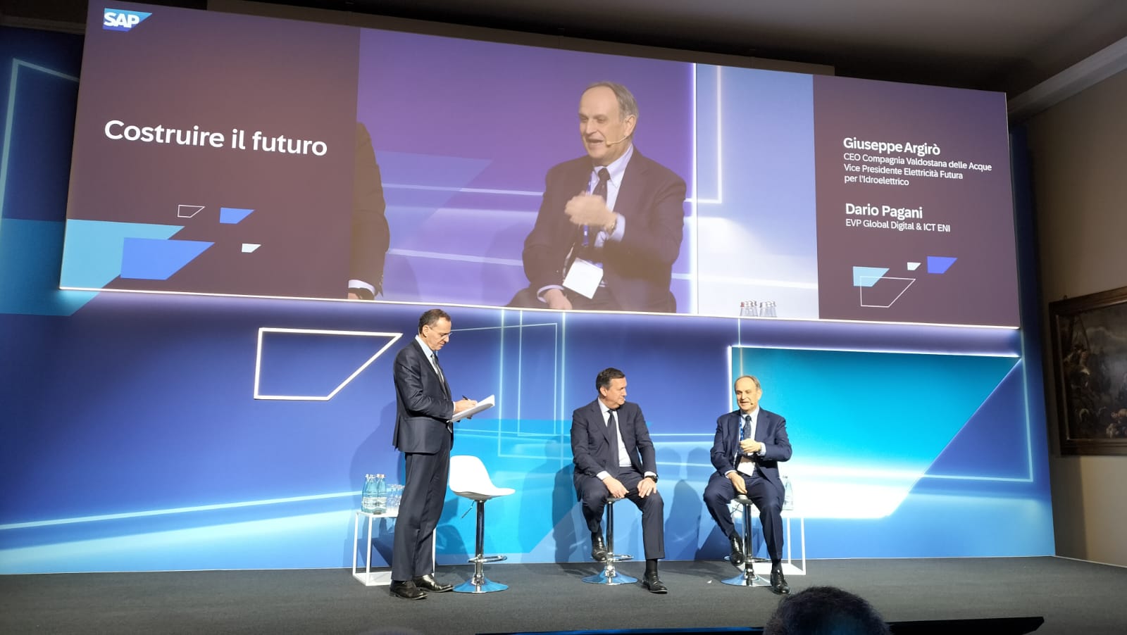 Sap Executive Summit - Giuseppe Argirò, Ceo di Compagnia Valdostana delle Acque e vice presidente di Elettricità Futura per l'Idroelettrico - Dario Pagani, Evp Global Digital & Ict di Eni