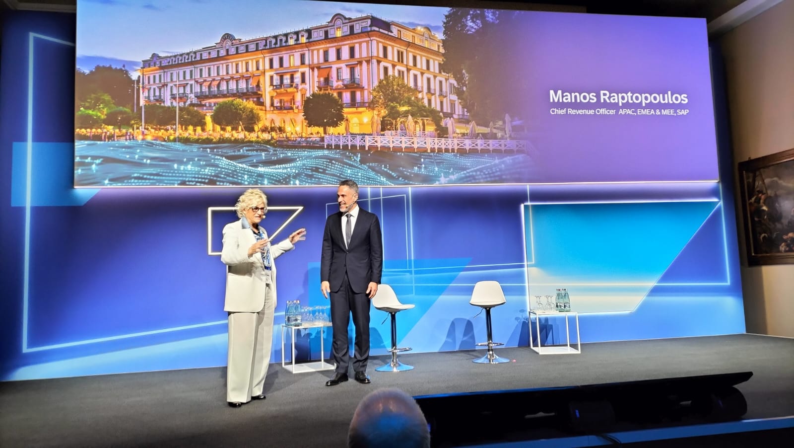 Sap Executive Summit - Manos Raptopoulos, Chief Revenue officer Apac, Emea & Mee di SAP e Carla Masperi, AD di Sap Italia