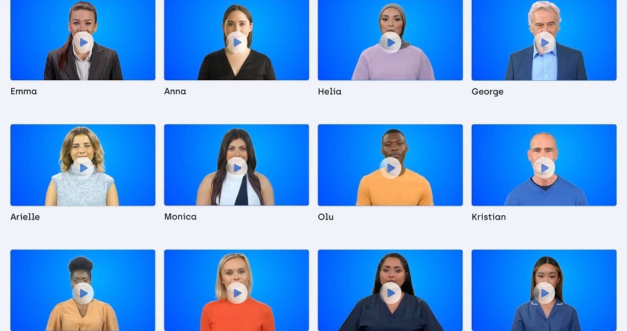Un esempio degli avatar di Synthesia