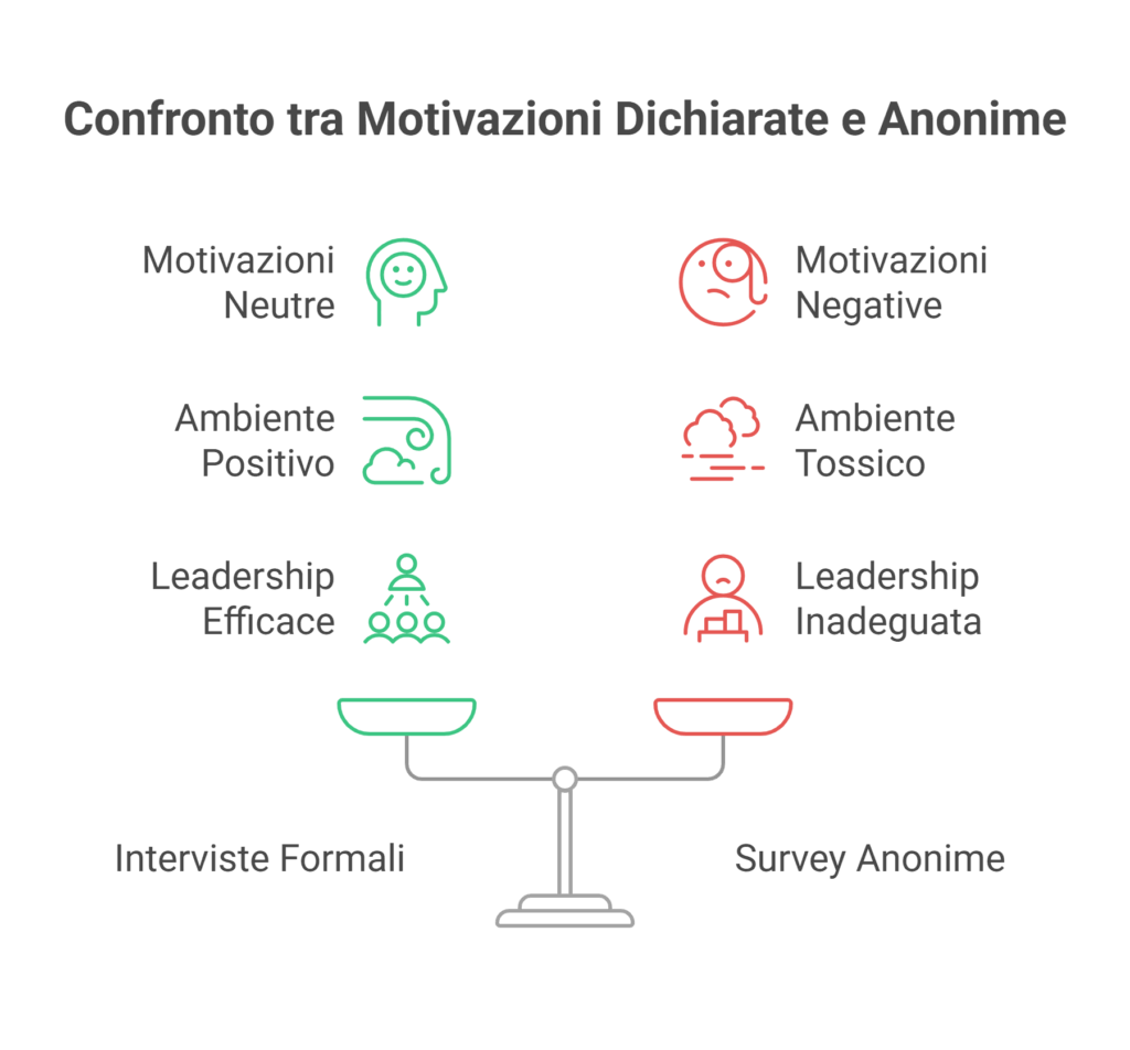 Il confronto tra motivazioni dichiarate e anonime