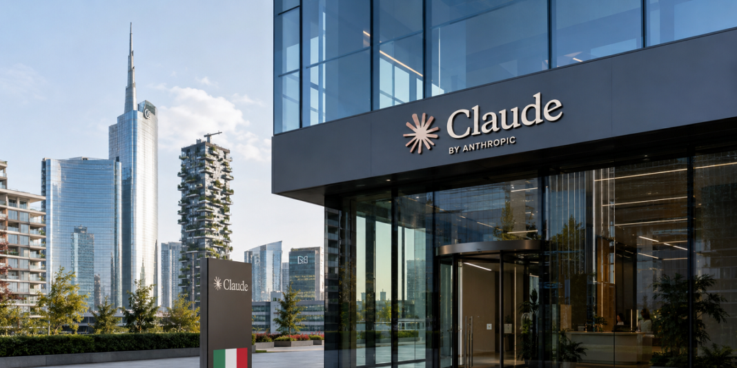 Claude Sbarca a Milano (immagine di fantasia generata con l'AI)