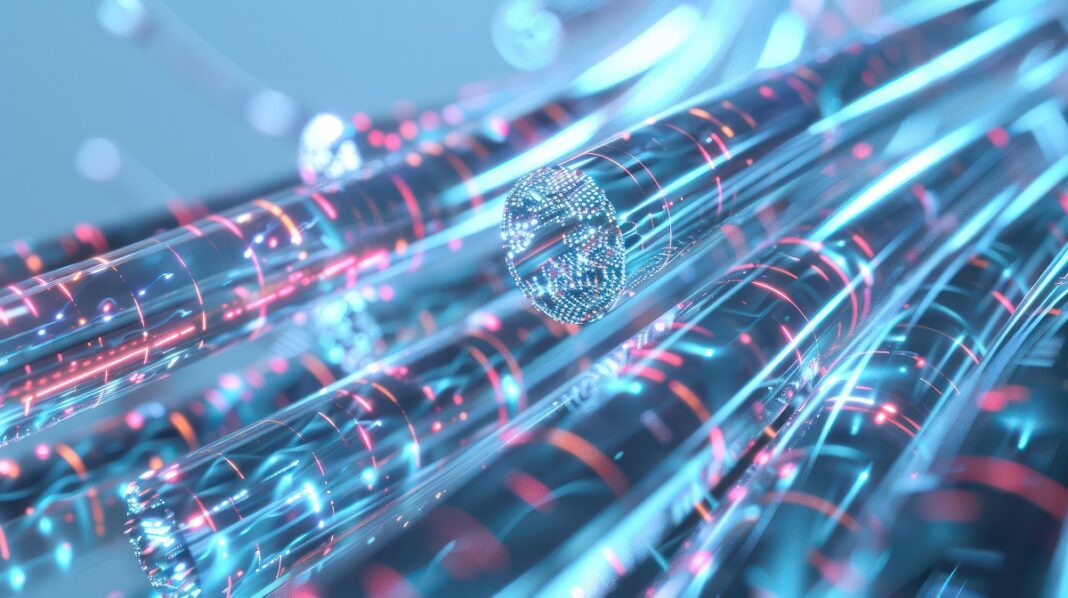 Image of fiber optic cable for data transfer connections in the digital world (Licenza: Magnific)